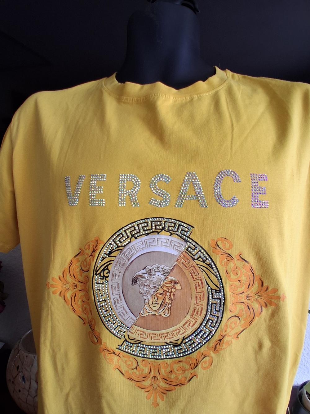 Versace Yellow Medusa Logo Womens T-Shirt